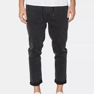 Zeegeewhy Mens Slim-Fit Jeans Black Drawstring